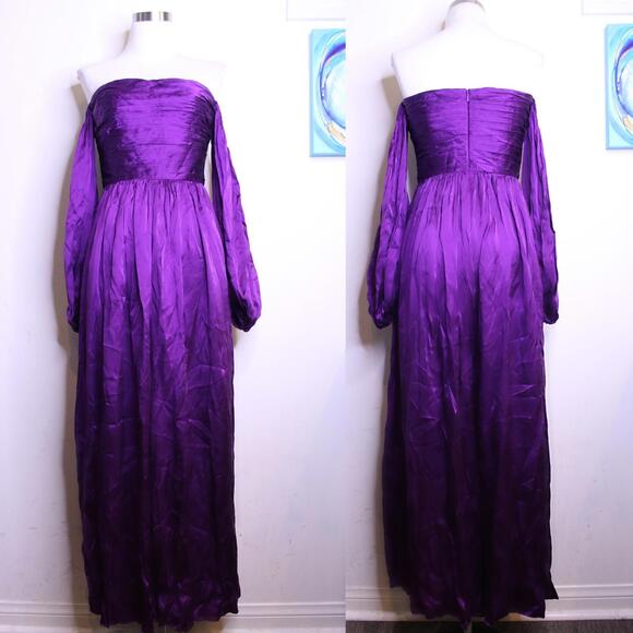 Amur Purple Satin Wide Leg Jumpsuit - 4 - Picture 1 of 5